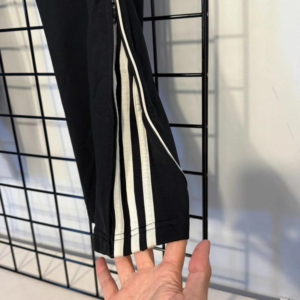 Vintage Adidas Track Pants Mens XL Black 3 Stripes Athleisure Zip Ankles‎ Y2K